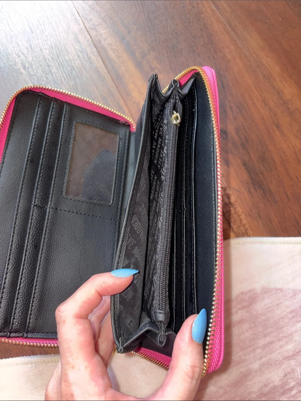 Steve Madden Pink Wristlet Wallet with Gold Accent